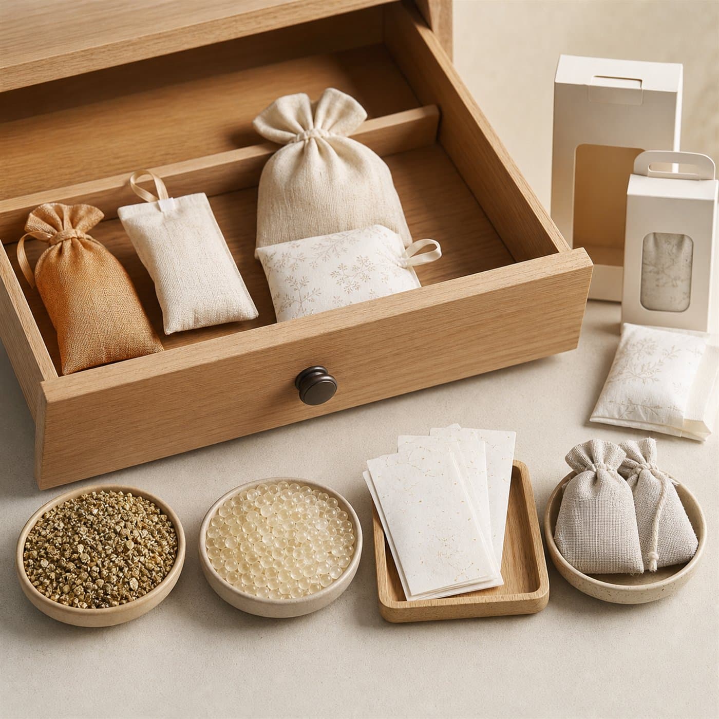 Drawer Sachet Filling Materials Compared: Vermiculite, Beads, Paper and Fabric for Private Label Orders