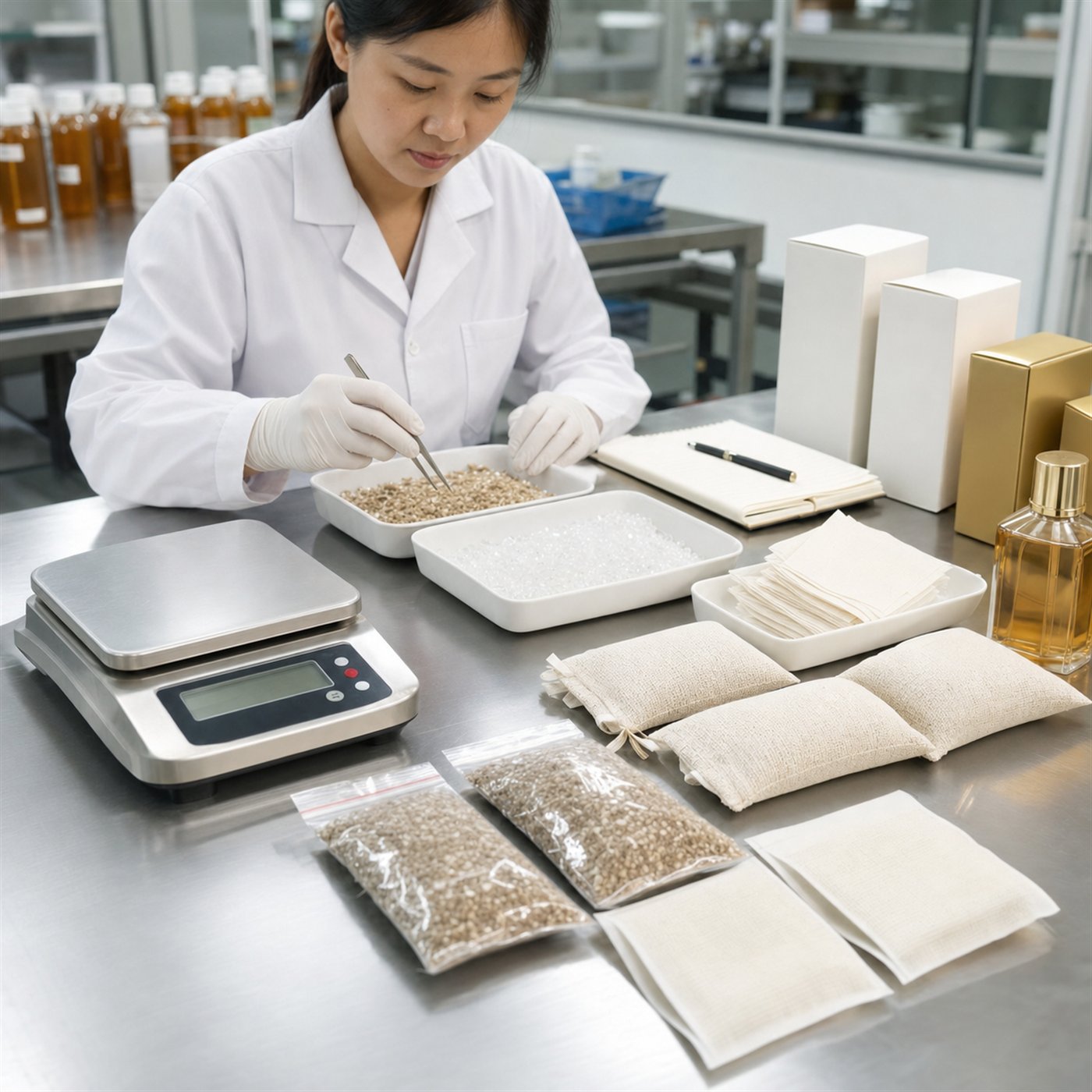 drawer sachet filling materials quality control for vermiculite beads paper and fabric sachets