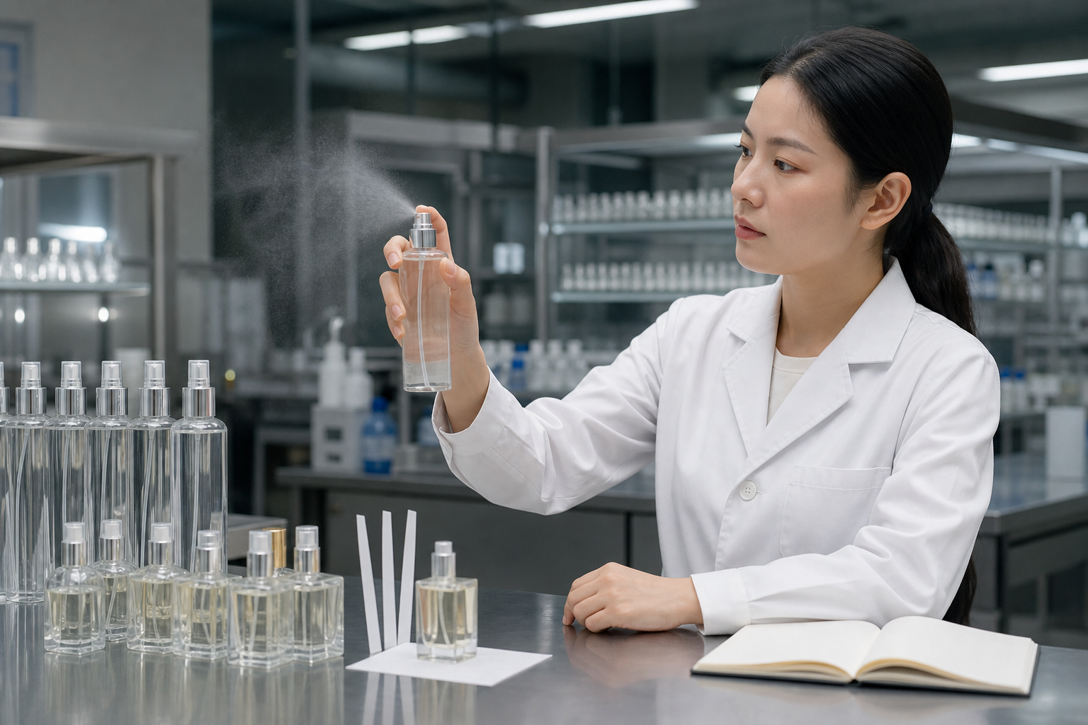 small spaces air freshener fine mist testing by a Chinese fragrance technician